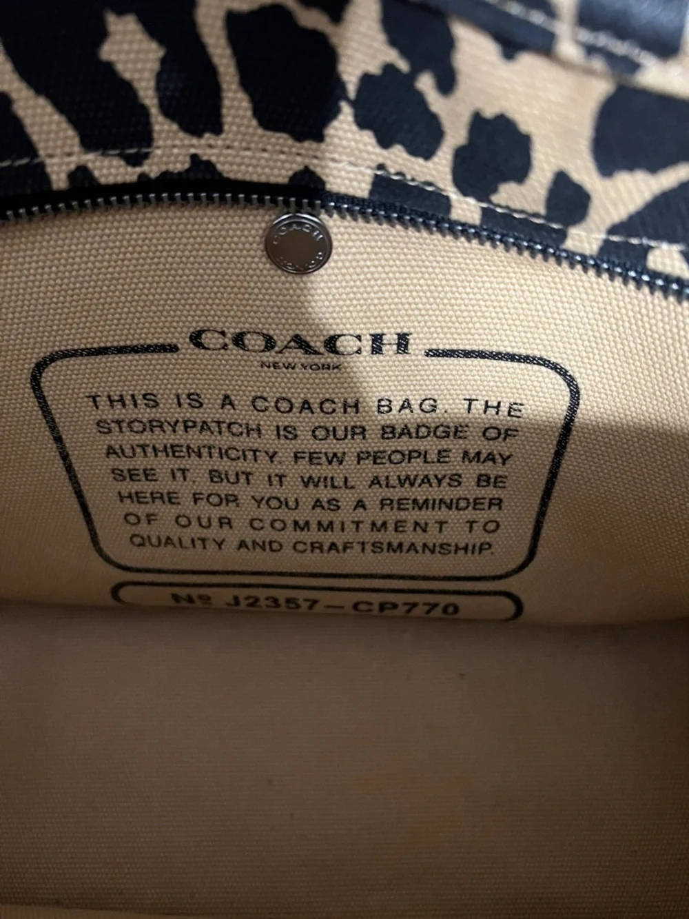 Coach Leopard Large Canvas Tote - Animal Print - Picture 5 of 10